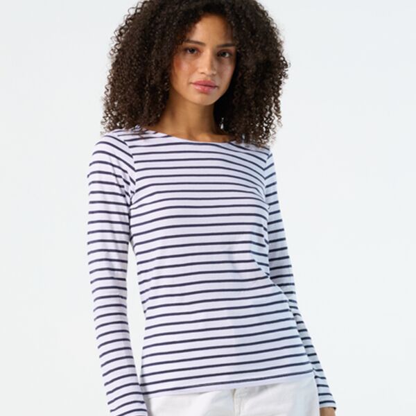 SOL'S Ladies Marine Long Sleeve Striped T-Shirt Thumbnail