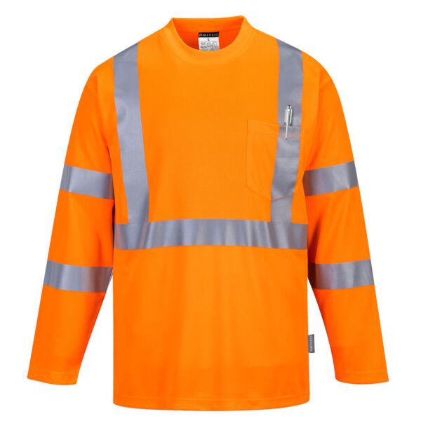 Hi-Vis Long Sleeve Pocket T-Shirt  Thumbnail